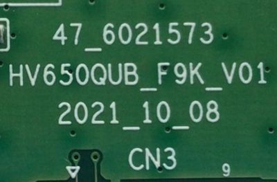 T-CON PARA TV SONY / NUMERO DE PARTE 44-9771906O / 47_6021573 / HV650QUB_F9K_V01 / PANEL YSCM065CC011 / DISPLAY HV650QUB-F9K / MODELO KD-65X80K - Imagen 3